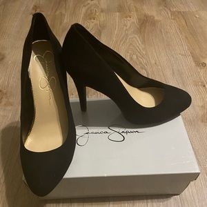 Jessica Simpson Black Suede Malia Pumps Sz10